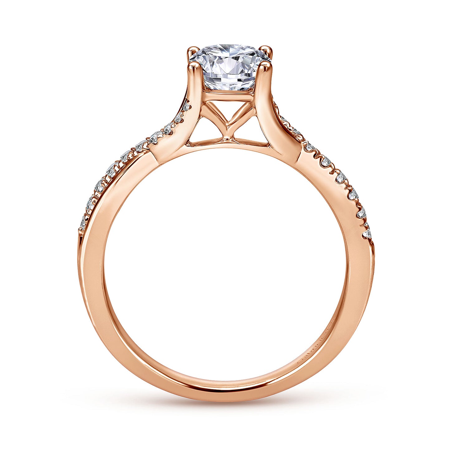 14K Rose Gold Round Diamond Engagement Ring