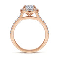 14K Rose Gold Pear Shape Halo Diamond Engagement Ring