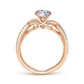 14K Rose Gold Twisted Round Diamond Engagement Ring