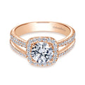 14K Rose Gold Round Halo Diamond Engagement Ring