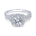 Gabriel & Co. 14k White Gold Hampton Halo Engagement Ring