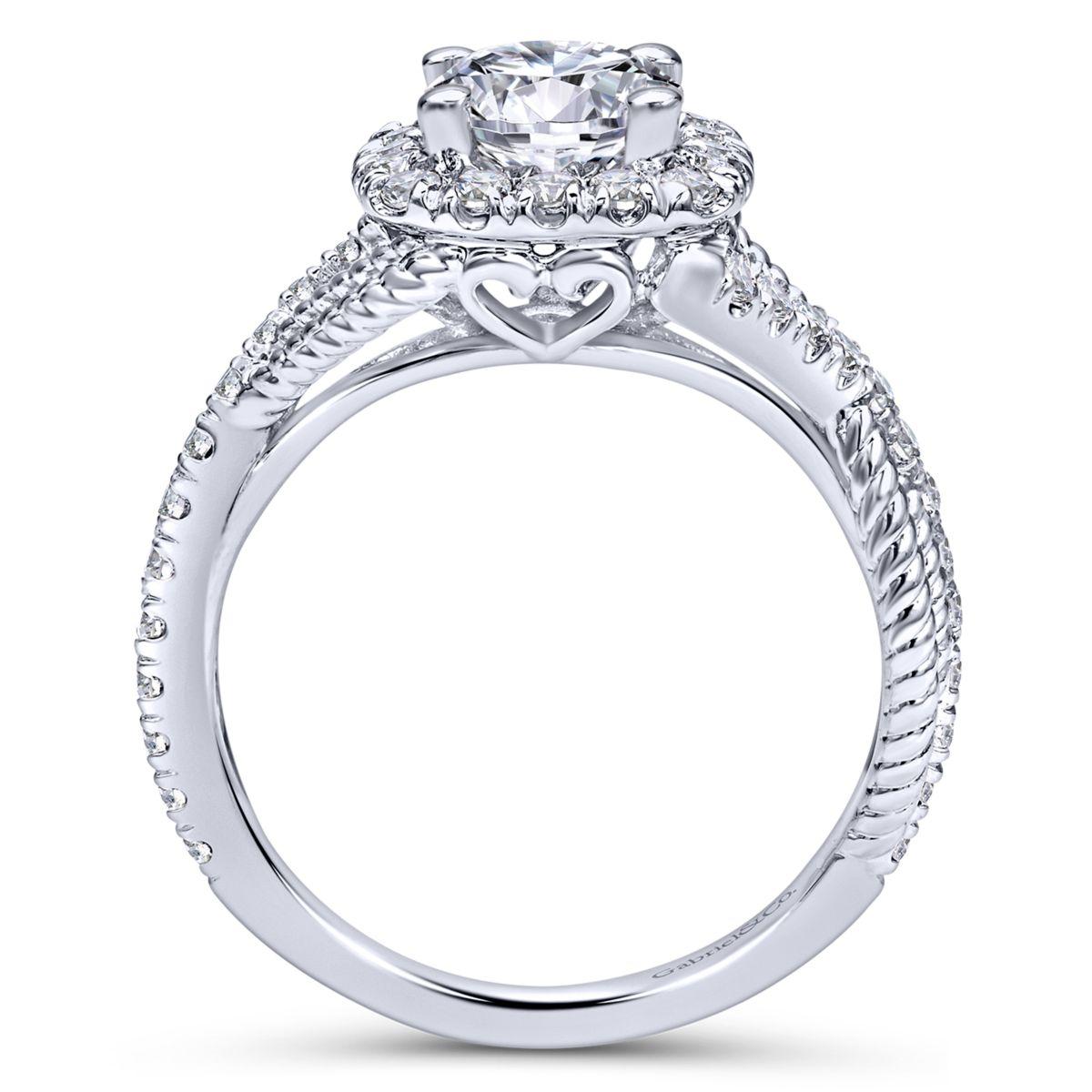 Gabriel & Co. 14k White Gold Hampton Halo Engagement Ring