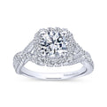 Gabriel & Co. 14k White Gold Hampton Halo Engagement Ring