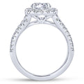 Gabriel & Co. 14k White Gold Contemporary Halo Engagement Ring