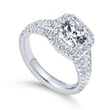 Gabriel & Co. 14k White Gold Contemporary Halo Engagement Ring