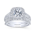 Gabriel & Co. 14k White Gold Contemporary Halo Engagement Ring