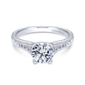 Gabriel & Co. 14k White Gold Victorian Straight Engagement Ring