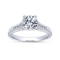 Gabriel & Co. 14k White Gold Victorian Straight Engagement Ring