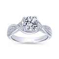 Gabriel & Co. 14k White Gold Contemporary Twisted Engagement Ring