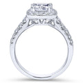 Gabriel & Co. 14k White Gold Victorian Halo Engagement Ring