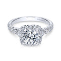 Gabriel & Co. 14k White Gold Contemporary Halo Engagement Ring