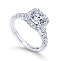 Gabriel & Co. 14k White Gold Contemporary Halo Engagement Ring