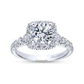 Gabriel & Co. 14k White Gold Contemporary Halo Engagement Ring