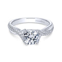 Gabriel & Co. 14k White Gold Contemporary Twisted Engagement Ring