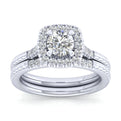 Gabriel & Co. 14k White Gold Victorian Halo Engagement Ring