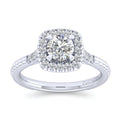 Gabriel & Co. 14k White Gold Victorian Halo Engagement Ring