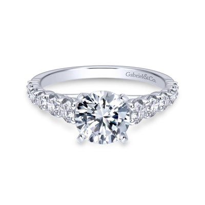 Gabriel & Co. 14k White Gold Contemporary Straight Engagement Ring