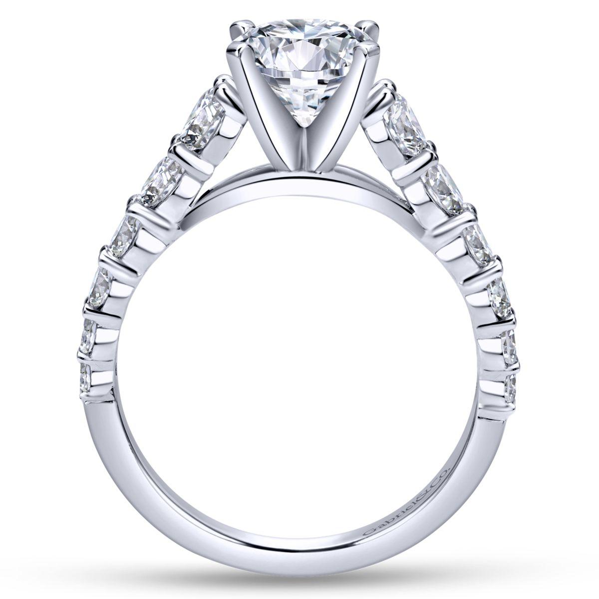 Gabriel & Co. 14k White Gold Contemporary Straight Engagement Ring