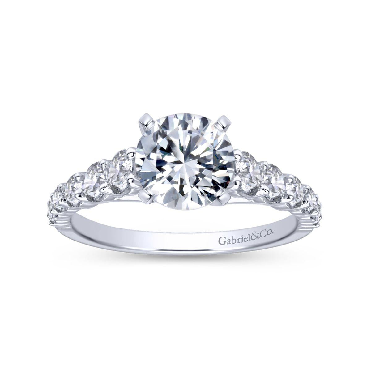 Gabriel & Co. 14k White Gold Contemporary Straight Engagement Ring