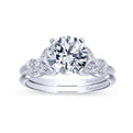 Gabriel & Co. 14k White Gold Victorian Straight Engagement Ring