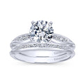 Gabriel & Co. 14k White Gold Contemporary Straight Engagement Ring