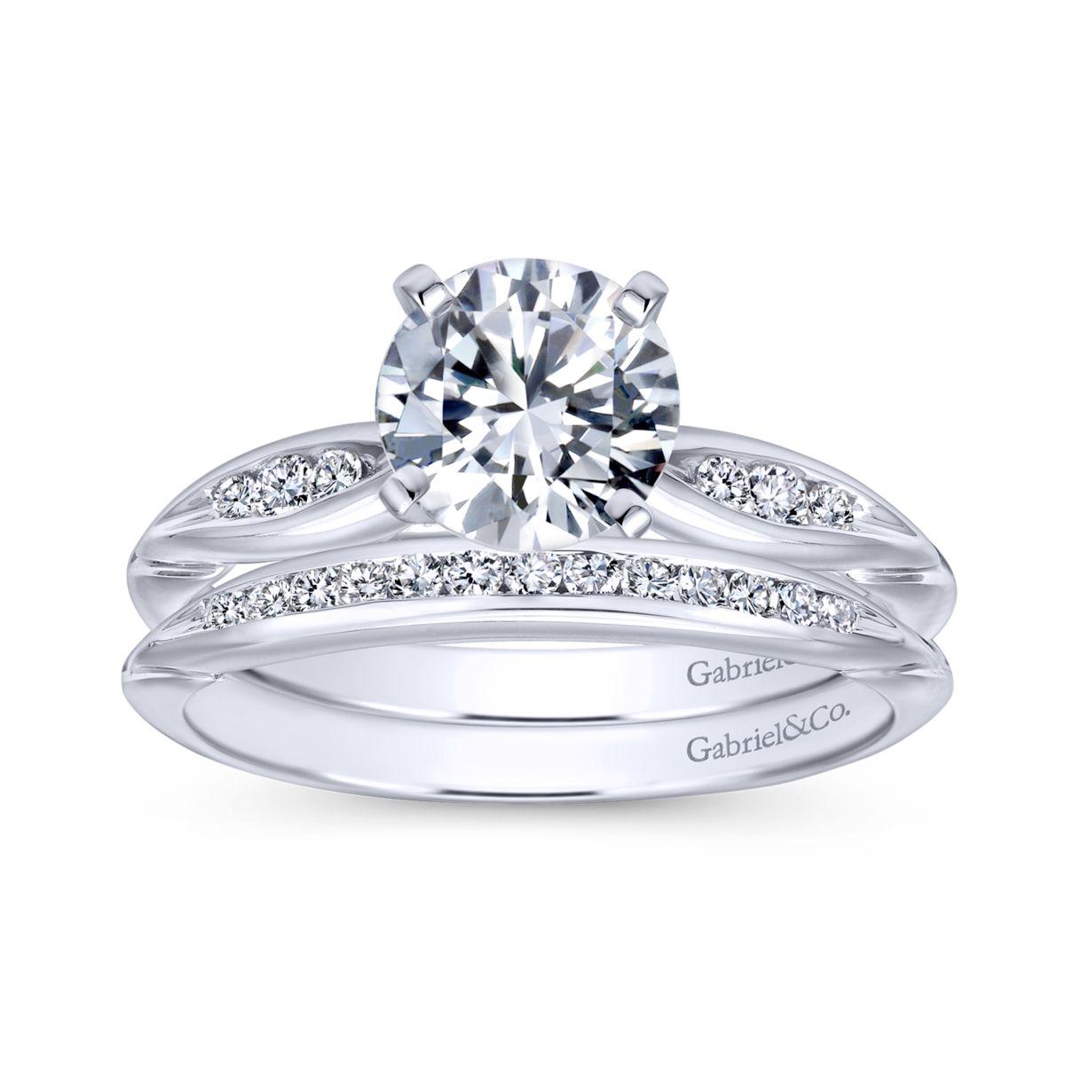 Gabriel & Co. 14k White Gold Contemporary Straight Engagement Ring