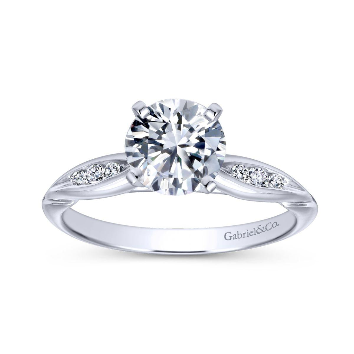 Gabriel & Co. 14k White Gold Contemporary Straight Engagement Ring