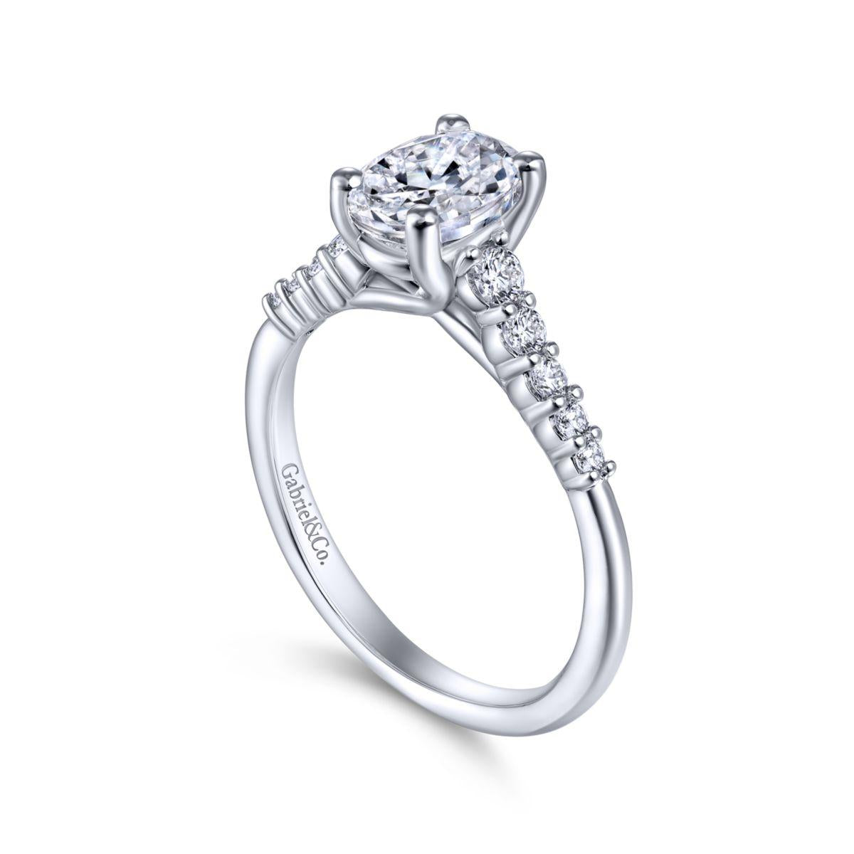 Gabriel & Co. 14k White Gold Contemporary Straight Engagement Ring