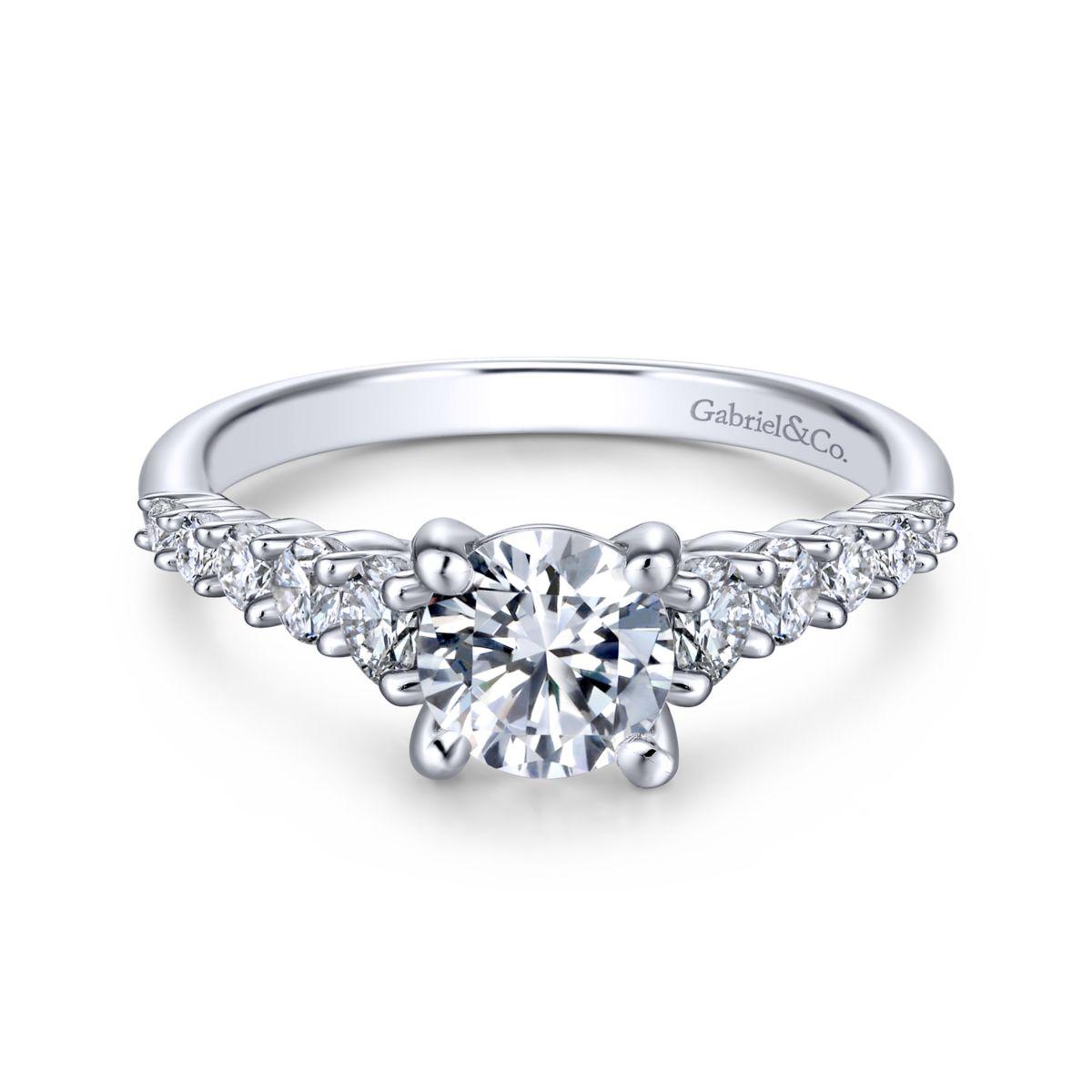 Gabriel & Co. 14k White Gold Contemporary Straight Engagement Ring