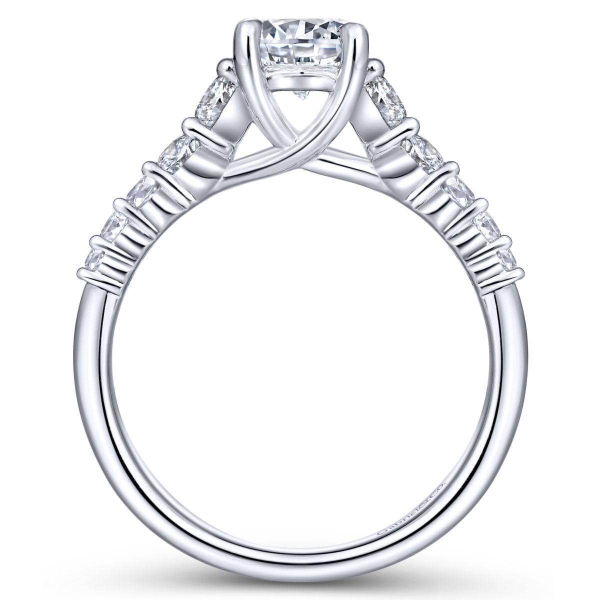 Gabriel & Co. 14k White Gold Contemporary Straight Engagement Ring