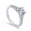 Gabriel & Co. 14k White Gold Contemporary Straight Engagement Ring