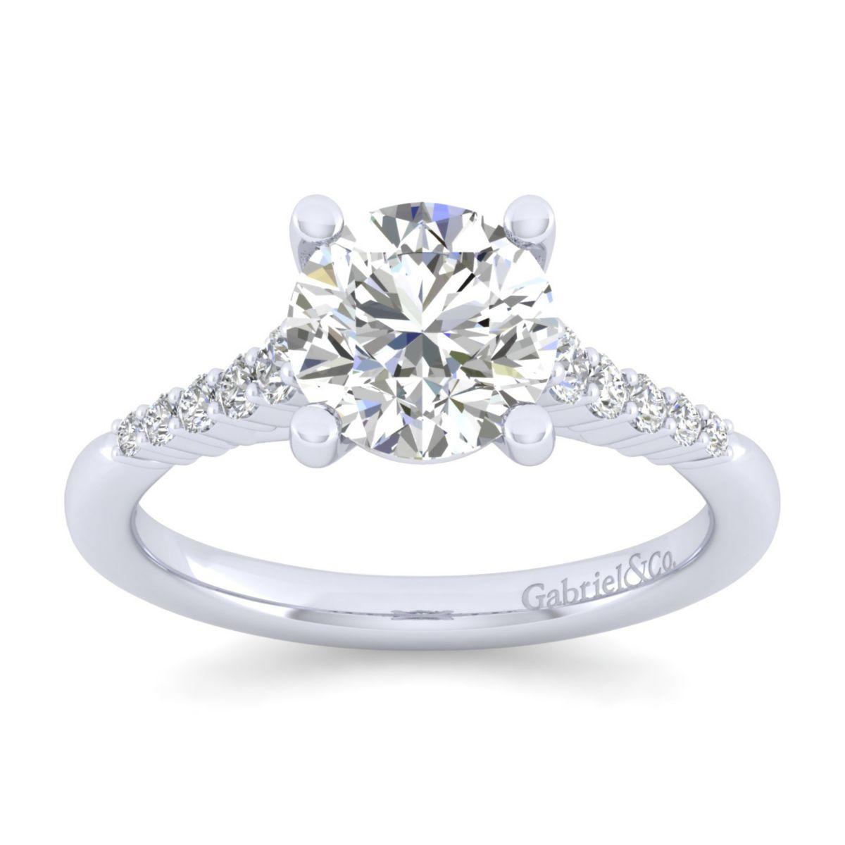 Gabriel & Co. 14k White Gold Contemporary Halo Engagement Ring