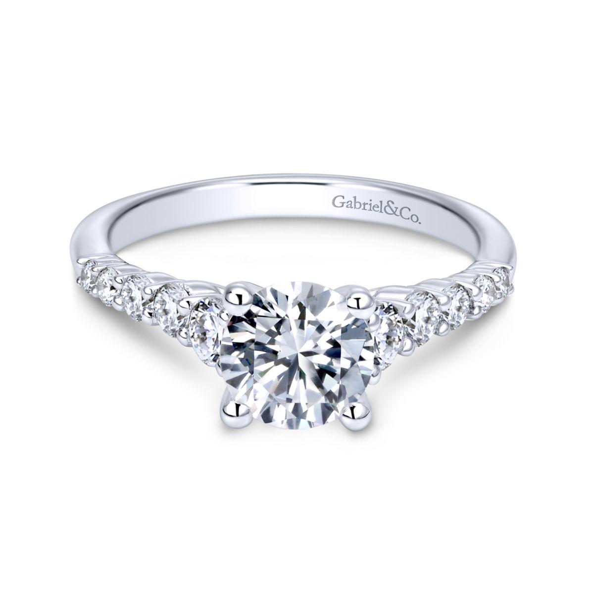 Gabriel & Co. 14k White Gold Contemporary Straight Engagement Ring