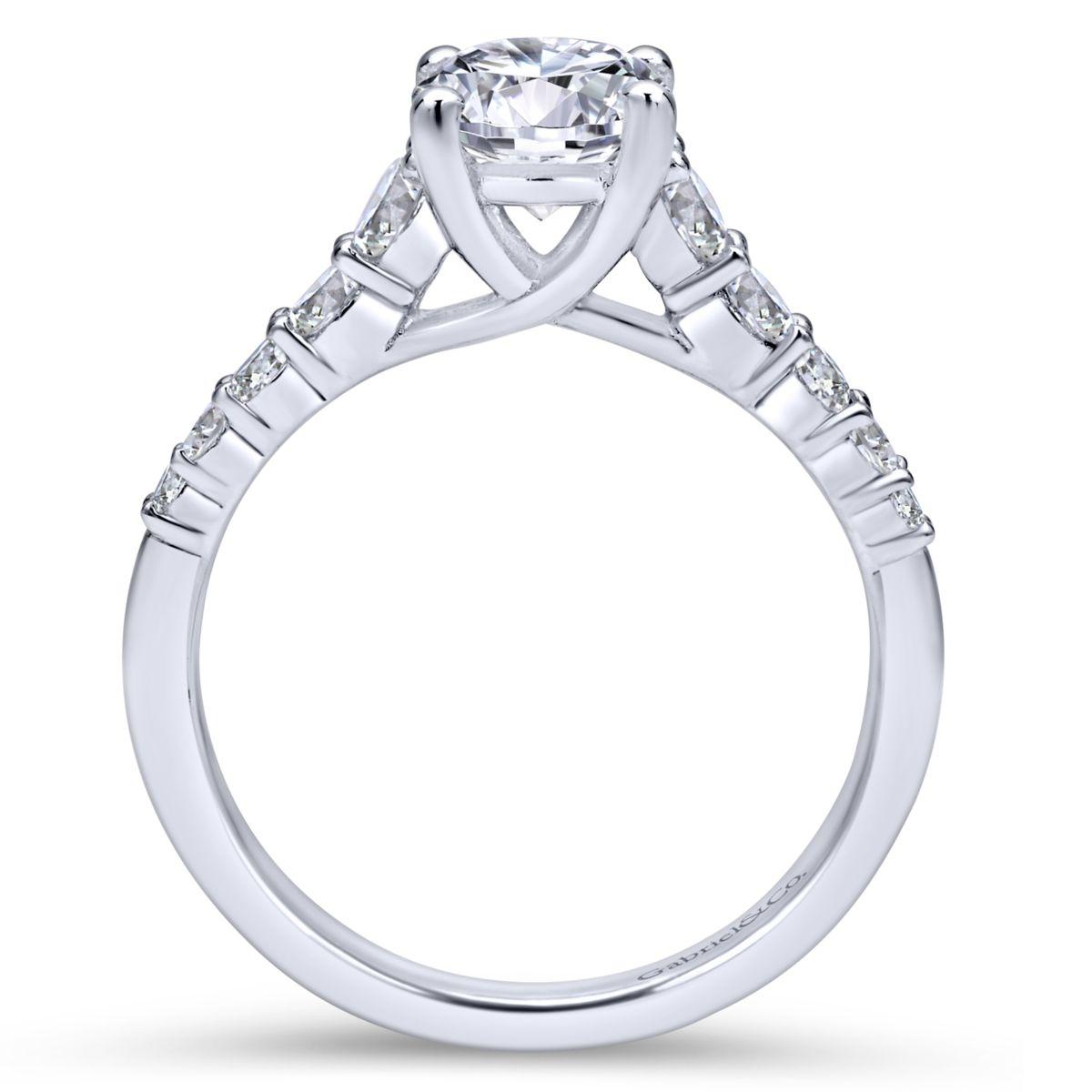 Gabriel & Co. 14k White Gold Contemporary Straight Engagement Ring