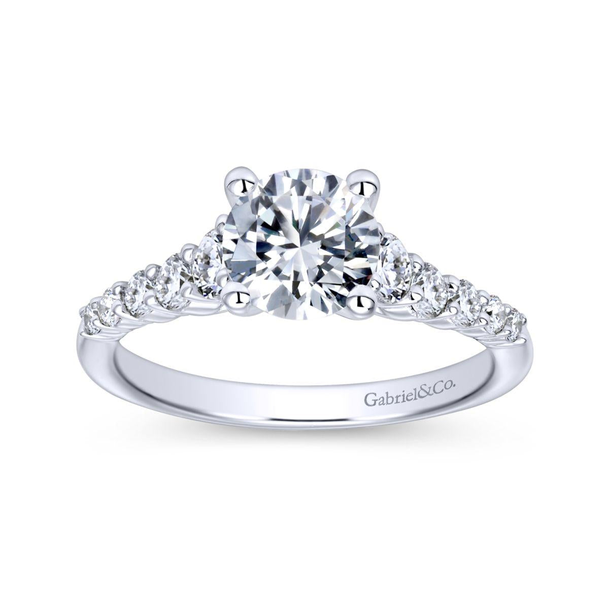 Gabriel & Co. 14k White Gold Contemporary Straight Engagement Ring