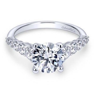 Gabriel & Co. 14k White Gold Contemporary Straight Engagement Ring