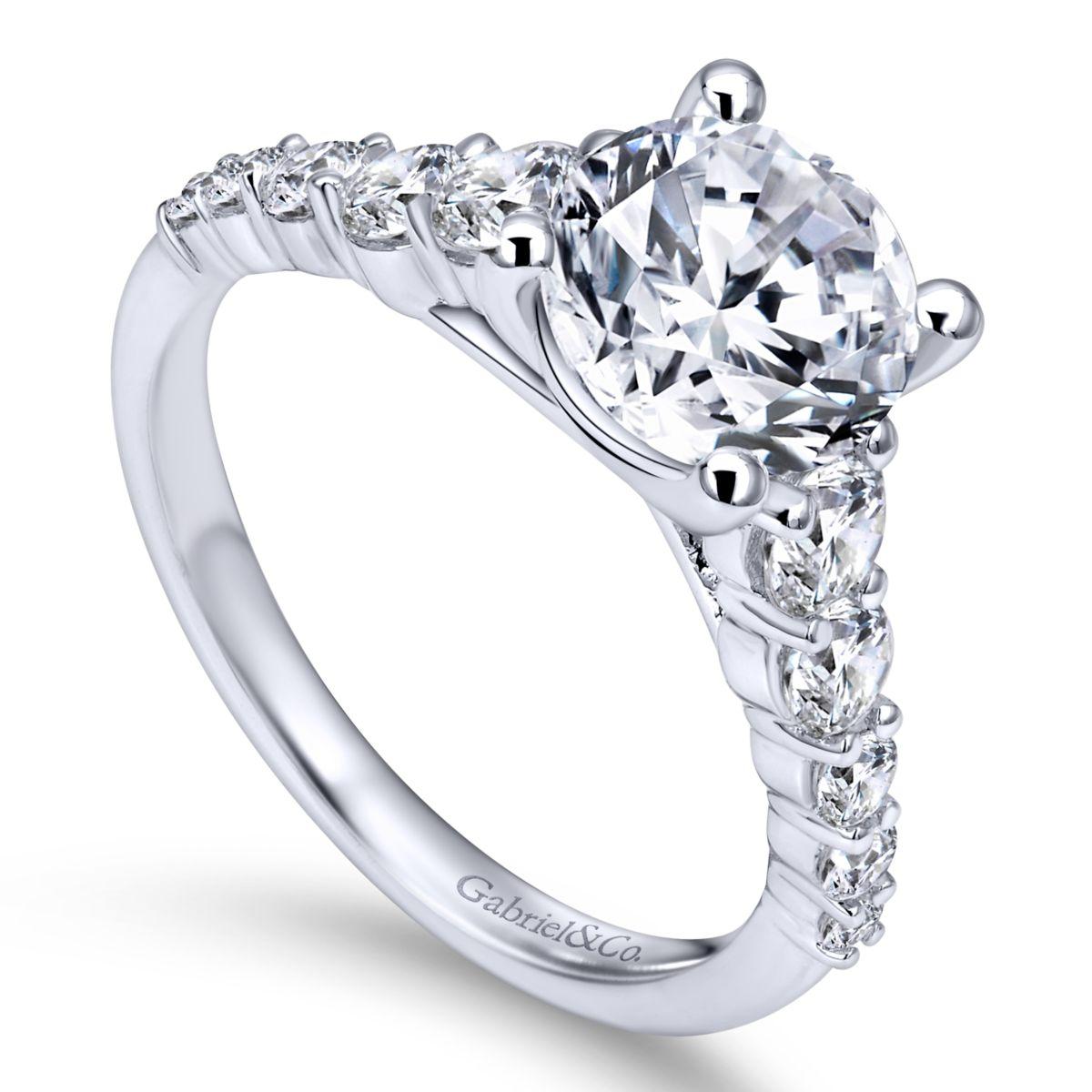 Gabriel & Co. 14k White Gold Contemporary Straight Engagement Ring