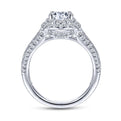 Gabriel & Co. 14k White Gold Victorian Double Halo Engagement Ring