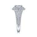 Gabriel & Co. 14k White Gold Victorian Double Halo Engagement Ring