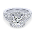 Gabriel & Co. 14k White Gold Contemporary Double Halo Engagement Ring