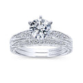 Gabriel & Co. 14k White Gold Victorian Straight Engagement Ring