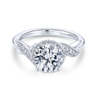 Gabriel & Co. 14k White Gold Contemporary Halo Engagement Ring