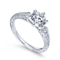 Gabriel & Co. 14k White Gold Victorian Straight Engagement Ring