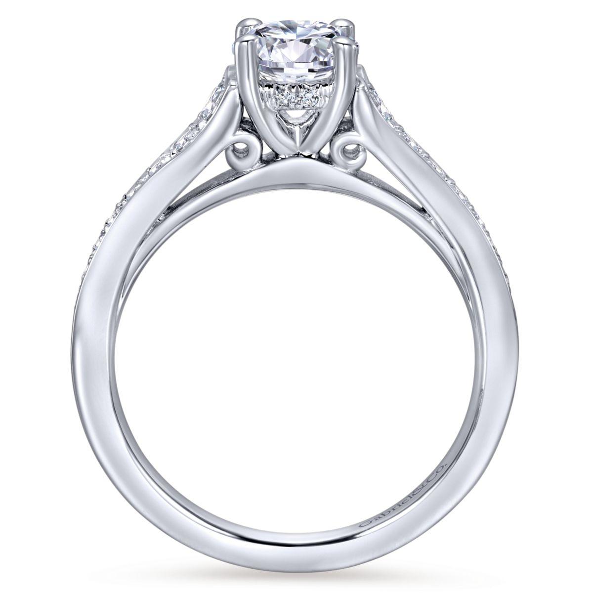 Gabriel & Co. 14k White Gold Contemporary Straight Engagement Ring