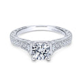 Gabriel & Co. 14k White Gold Victorian Straight Engagement Ring