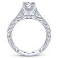 Gabriel & Co. 14k White Gold Victorian Straight Engagement Ring