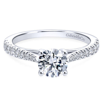 Gabriel & Co. 14k White Gold Contemporary Straight Engagement Ring