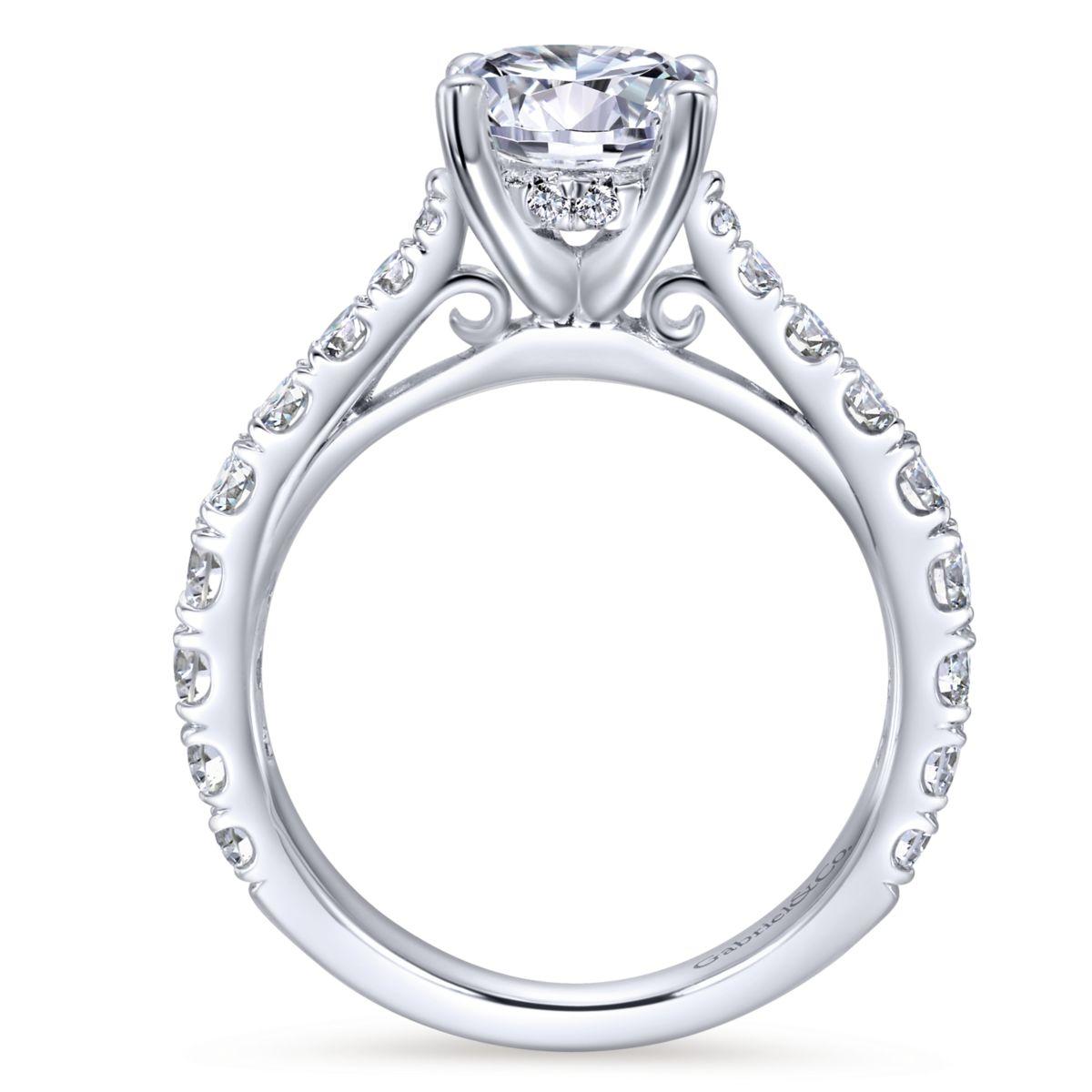 Gabriel & Co. 14k White Gold Contemporary Straight Engagement Ring