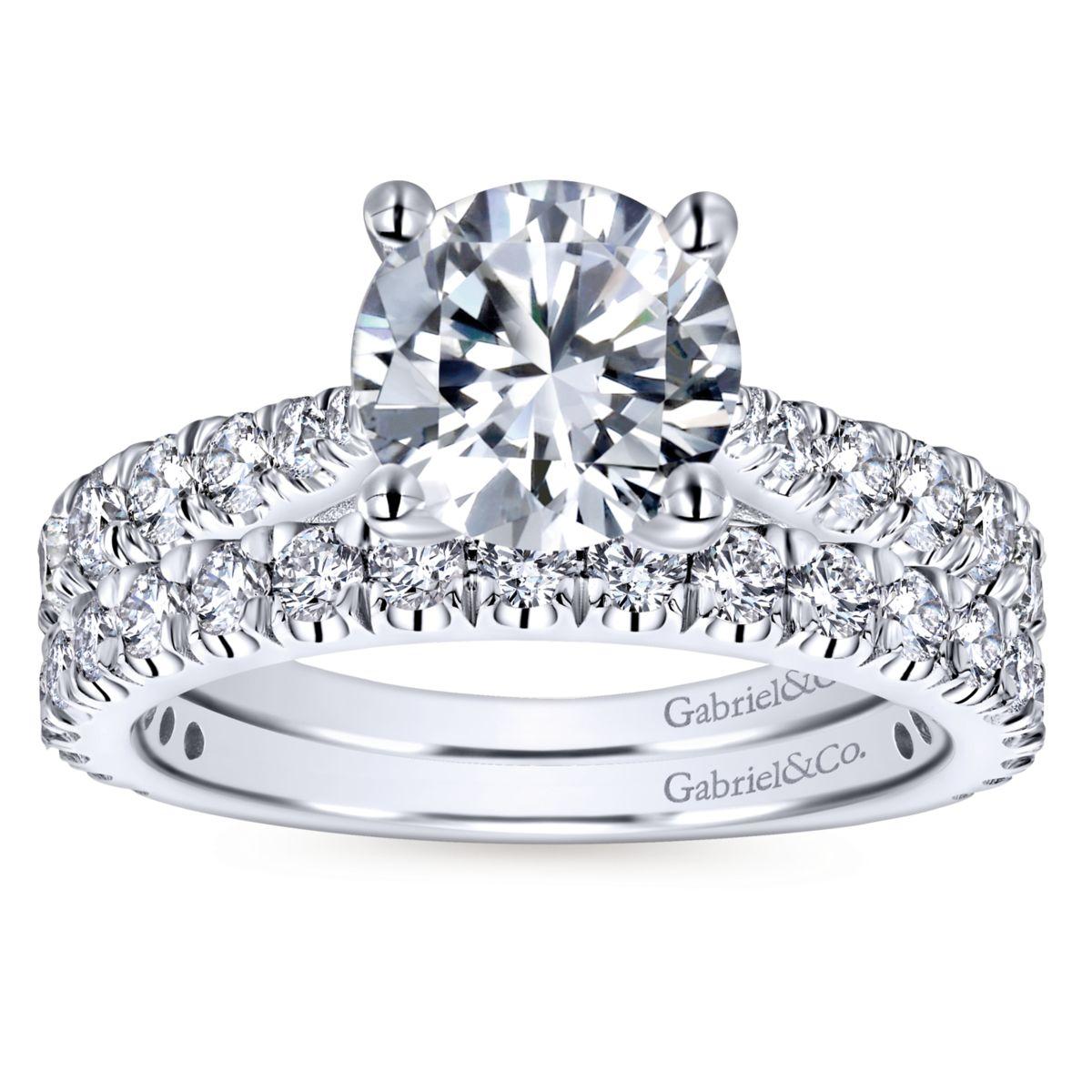 Gabriel & Co. 14k White Gold Contemporary Straight Engagement Ring