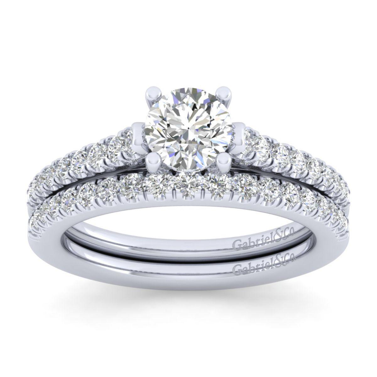 Gabriel & Co. 14k White Gold Contemporary Straight Engagement Ring